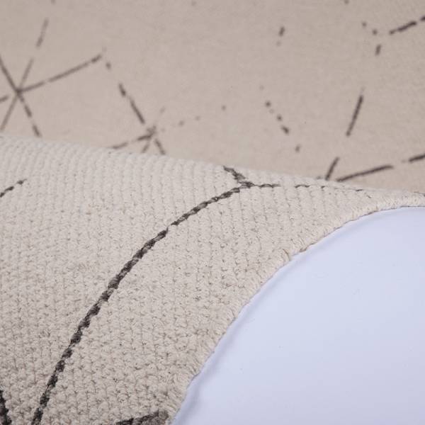 Detailaufnahme Baumwollteppich in creme und grau von heineking24